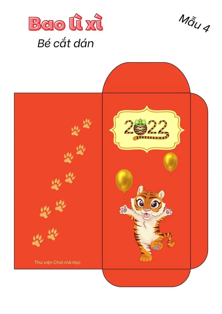 Tô Màu Bao Lì Xì Ngập Tràn May Mắn 25