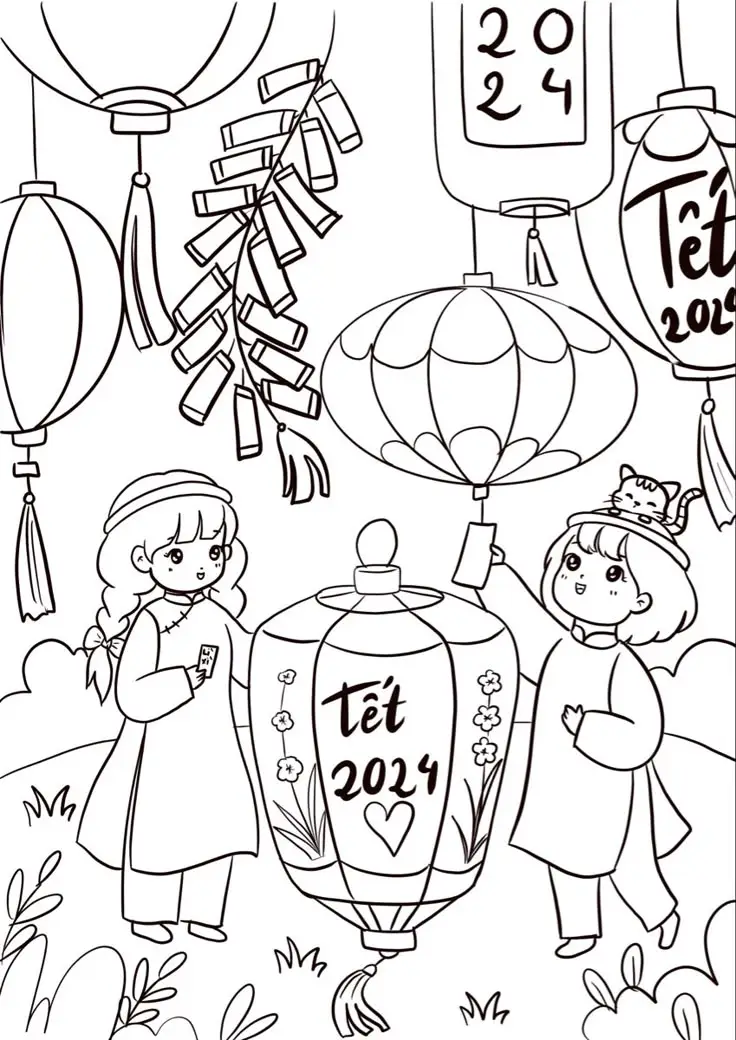 Tô Màu Bao Lì Xì Ngập Tràn May Mắn 45