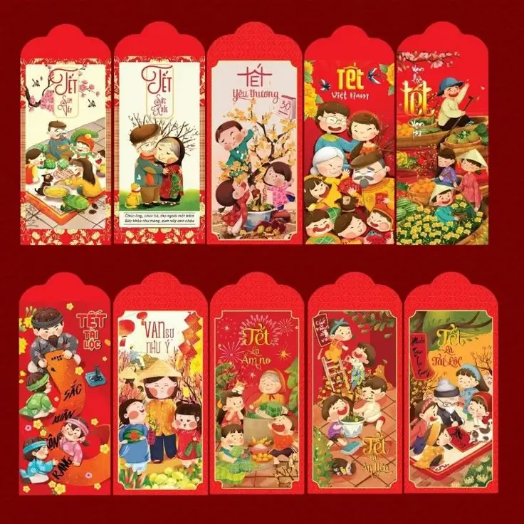 Tô Màu Bao Lì Xì Ngập Tràn May Mắn 48