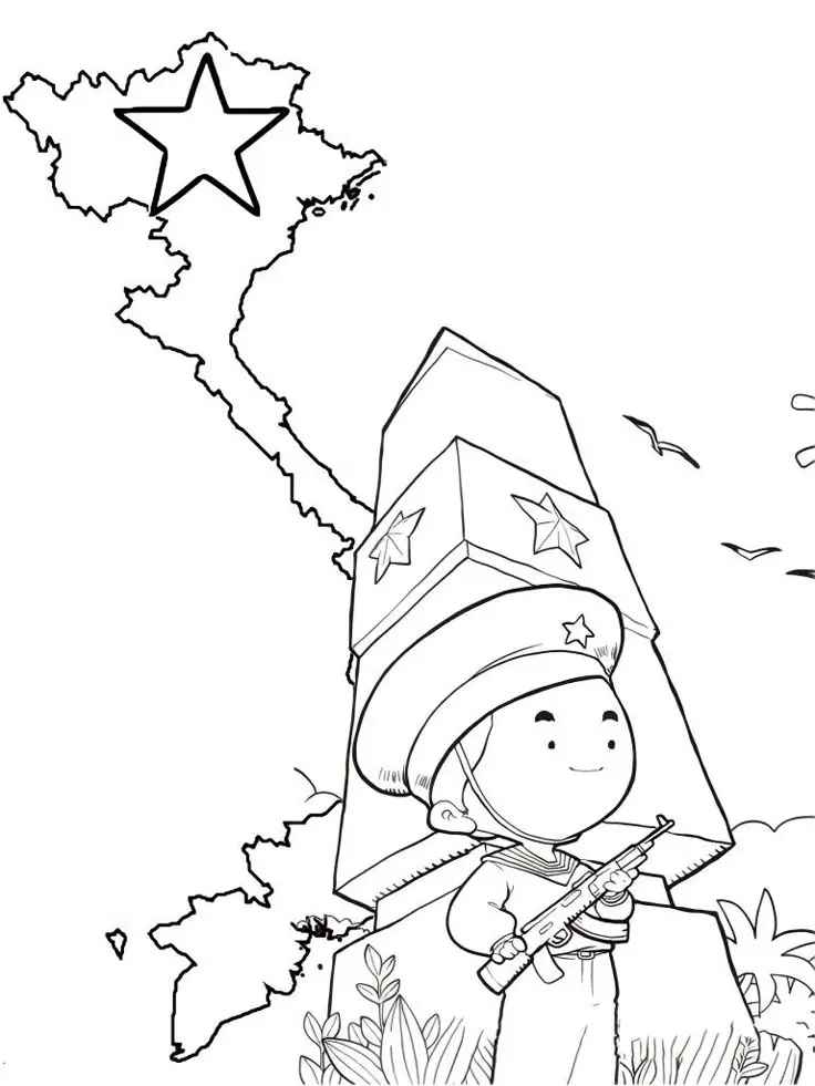 Tô Màu Chú Bộ Đội Dũng Cảm 70