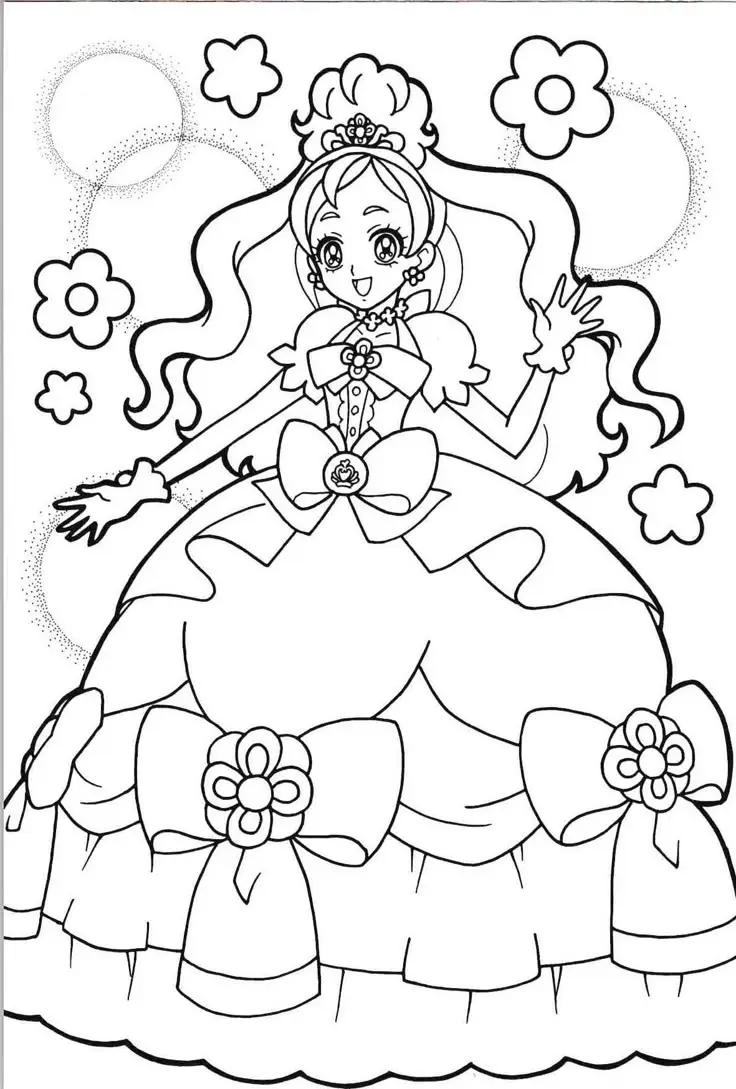 Tô màu công chúa chibi: Hình ảnh lung linh cho các bé gái 8