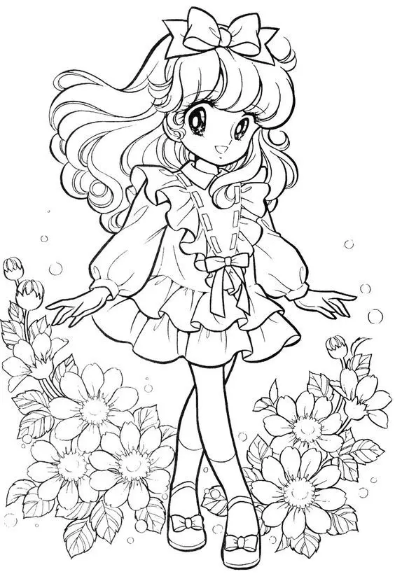 Tô màu công chúa chibi: Hình ảnh lung linh cho các bé gái 36