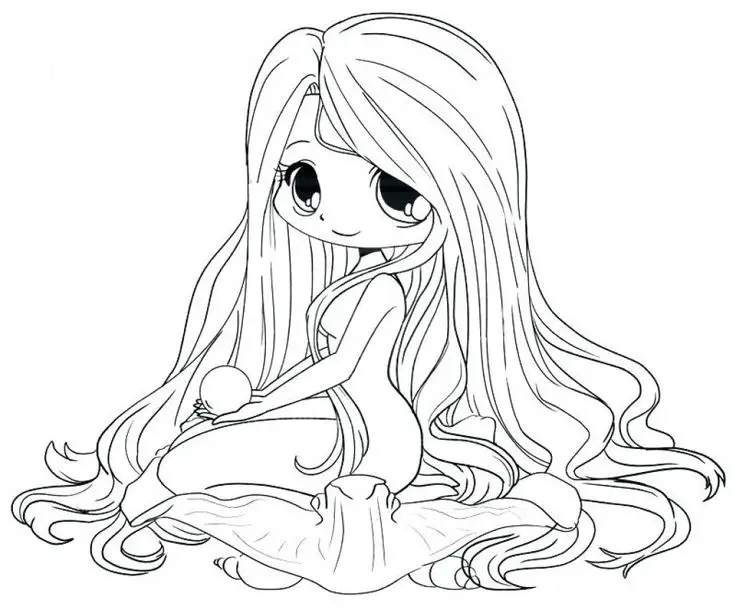 Tô màu công chúa chibi: Hình ảnh lung linh cho các bé gái 55