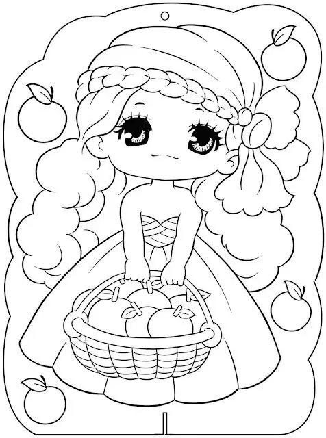 Tô màu công chúa chibi: Hình ảnh lung linh cho các bé gái 59