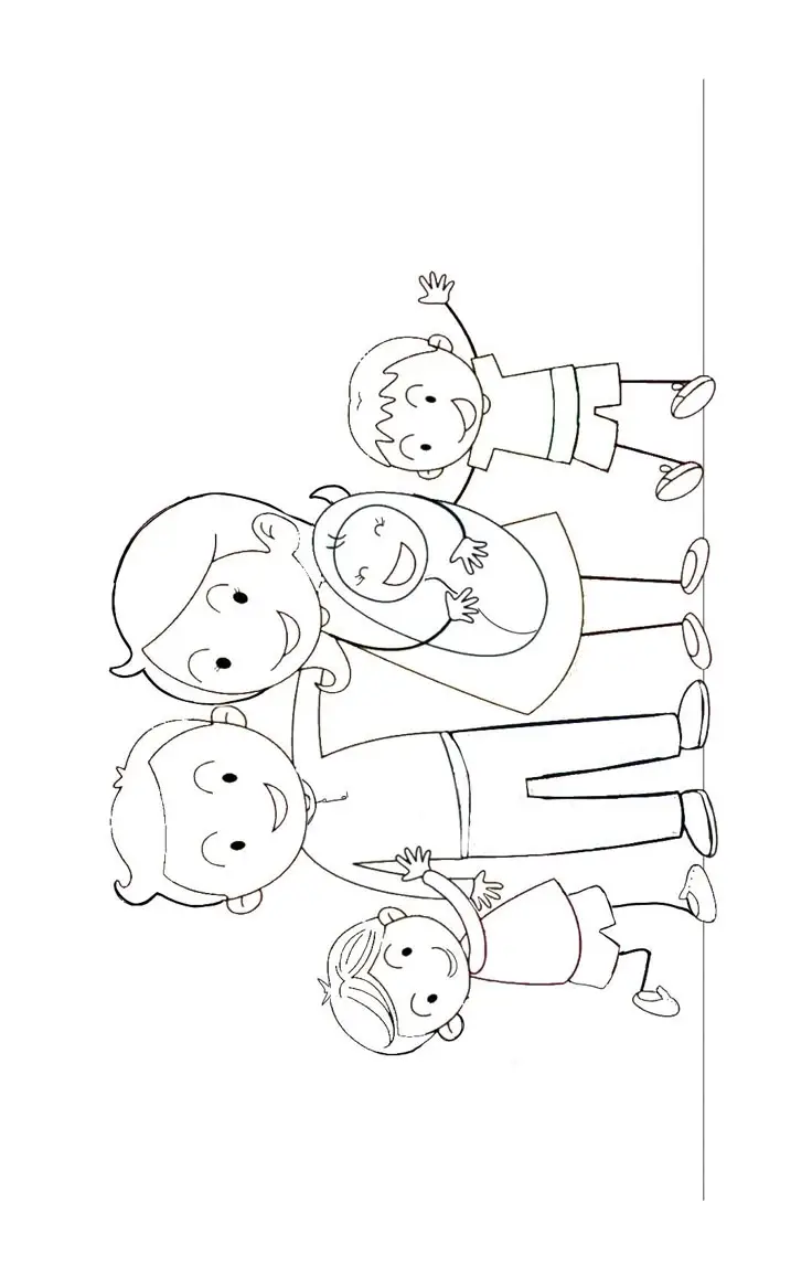 Tô Màu Gia Đình 4 Người - Hình Ảnh Tương Tác Đầy Sáng Tạo 38