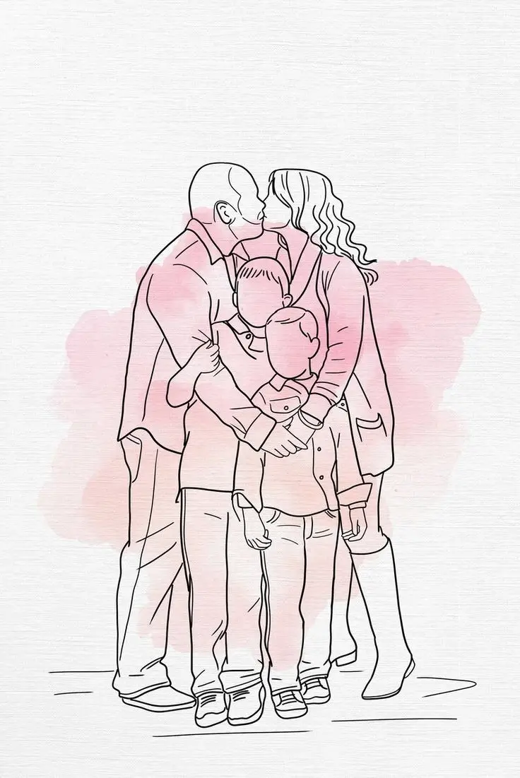 Tô Màu Gia Đình 4 Người - Hình Ảnh Tương Tác Đầy Sáng Tạo 52