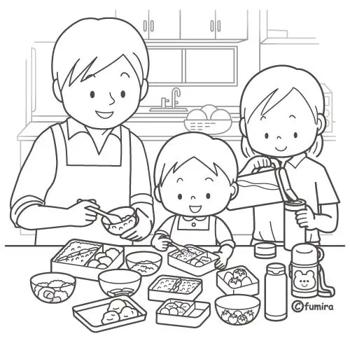 Tô Màu Gia Đình 4 Người - Hình Ảnh Tương Tác Đầy Sáng Tạo 57