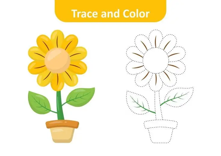 Tô màu hoa hướng dương tươi sáng cho trẻ nhỏ 35