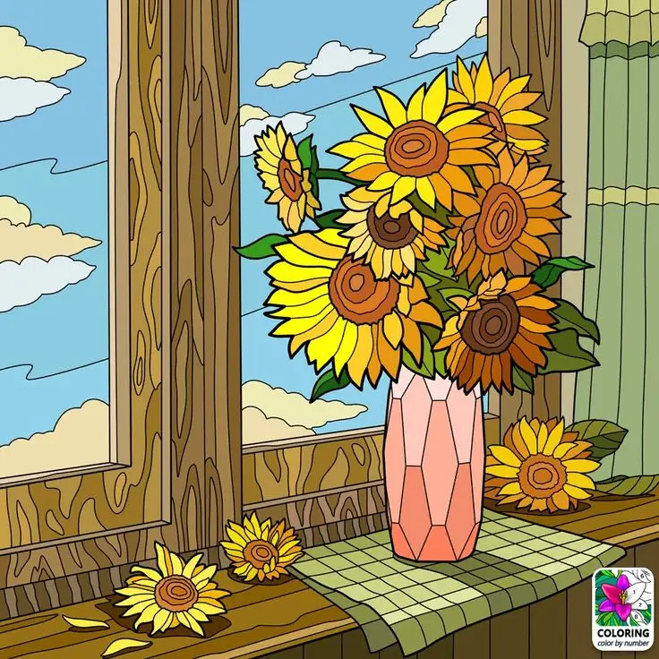 Tô màu hoa hướng dương tươi sáng cho trẻ nhỏ 52