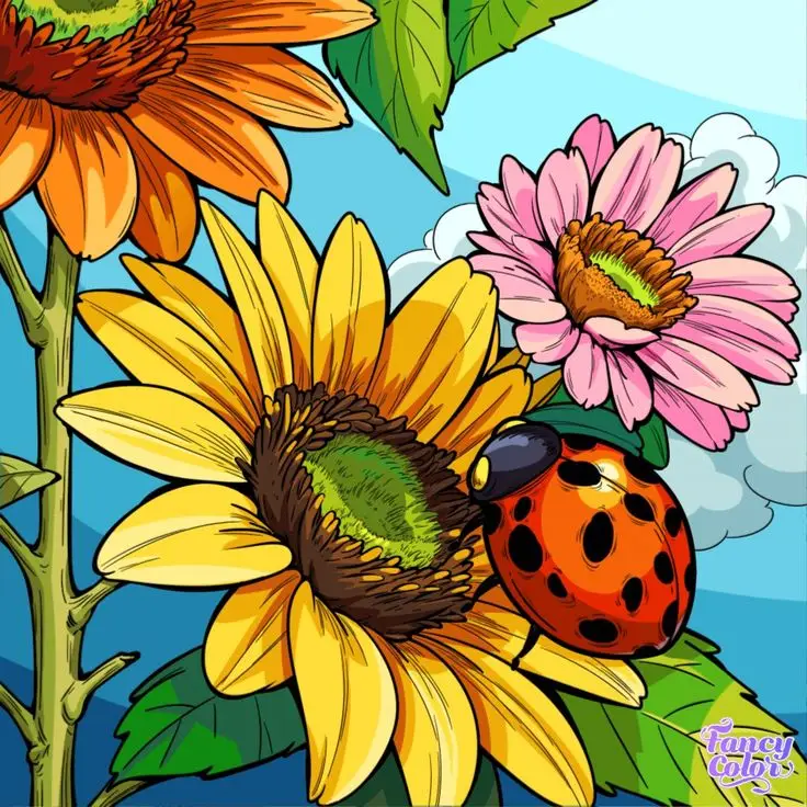 Tô màu hoa hướng dương tươi sáng cho trẻ nhỏ 53
