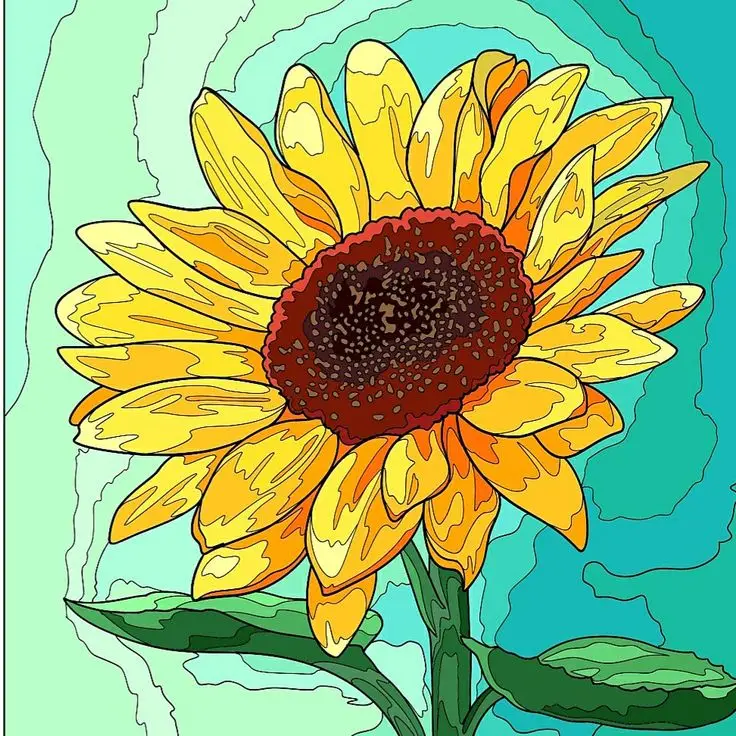 Tô màu hoa hướng dương tươi sáng cho trẻ nhỏ 55