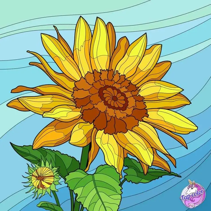 Tô màu hoa hướng dương tươi sáng cho trẻ nhỏ 62