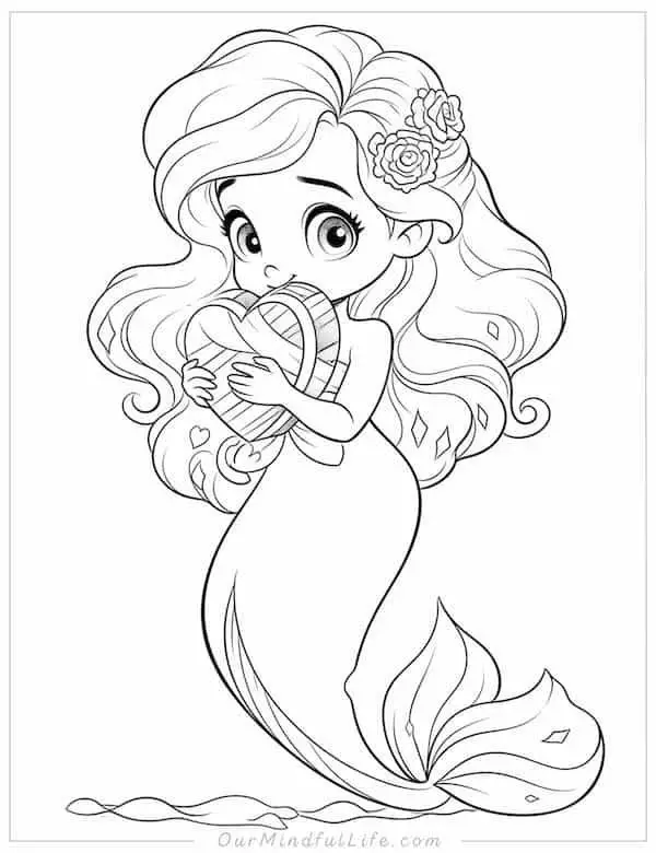 Tô Màu Nàng Tiên Cá Chibi Dễ Thương 8