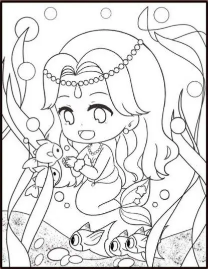 Tô Màu Nàng Tiên Cá Chibi Dễ Thương 26