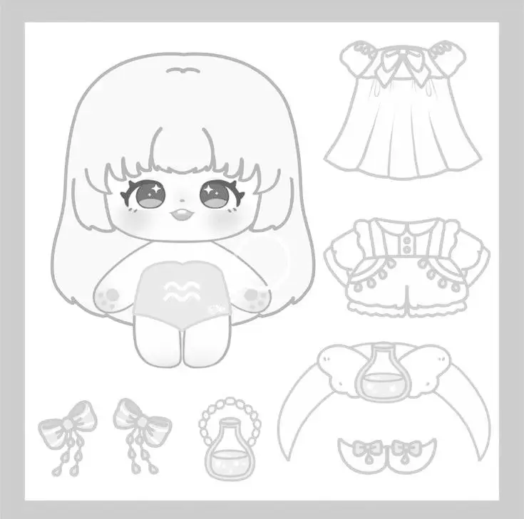 Tô Màu Nàng Tiên Cá Chibi Dễ Thương 44