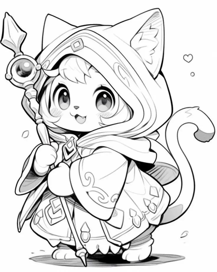 Tô Màu Nàng Tiên Cá Chibi Dễ Thương 55