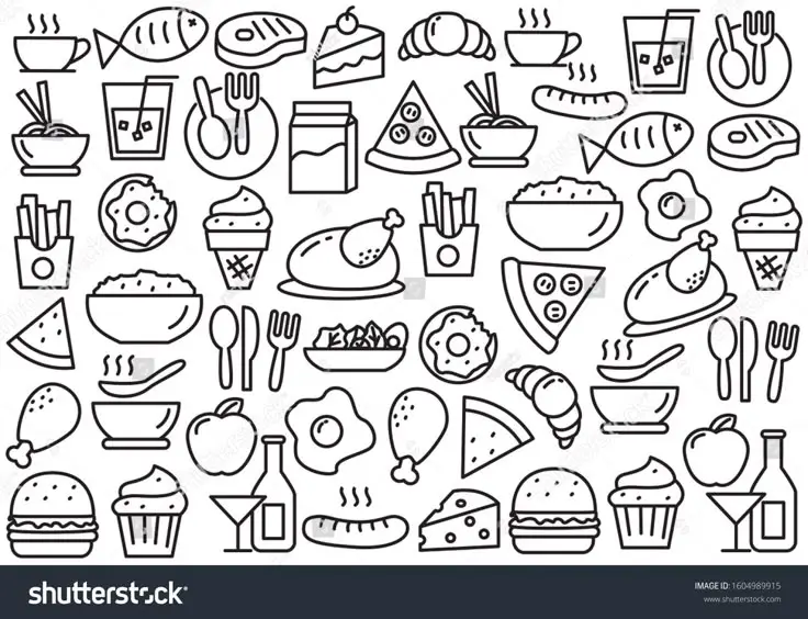 Tô Màu Sticker Đồ Ăn - Gợi Ý Hình Ảnh Độc Đáo 44