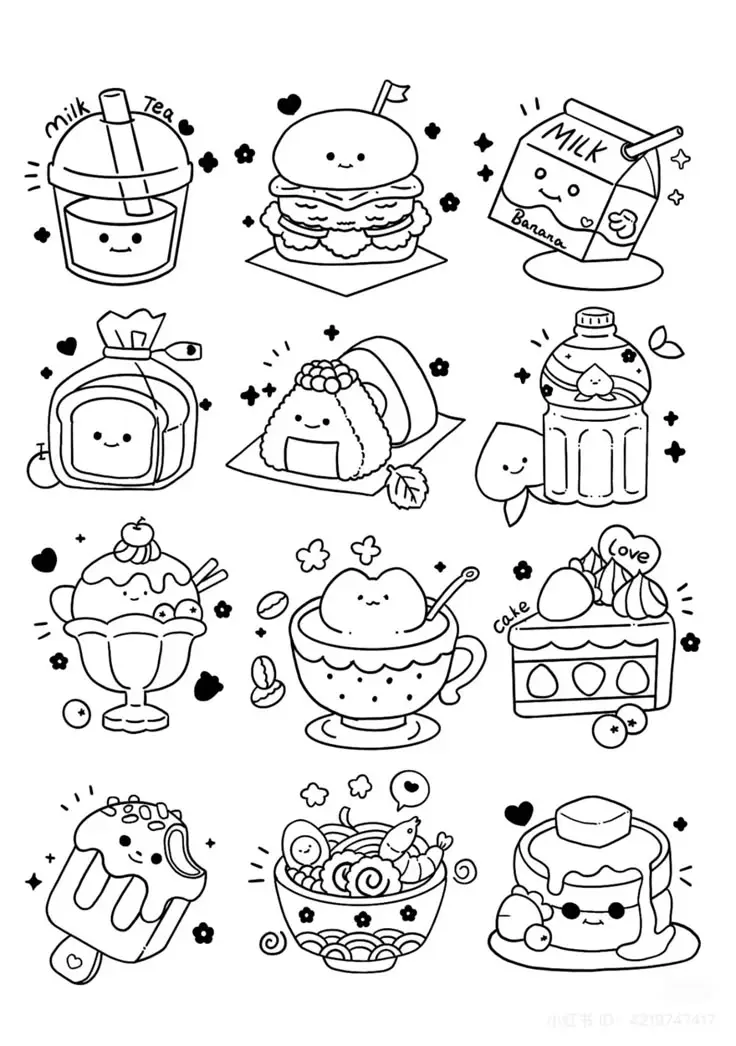 Tô Màu Sticker Đồ Ăn - Gợi Ý Hình Ảnh Độc Đáo 67