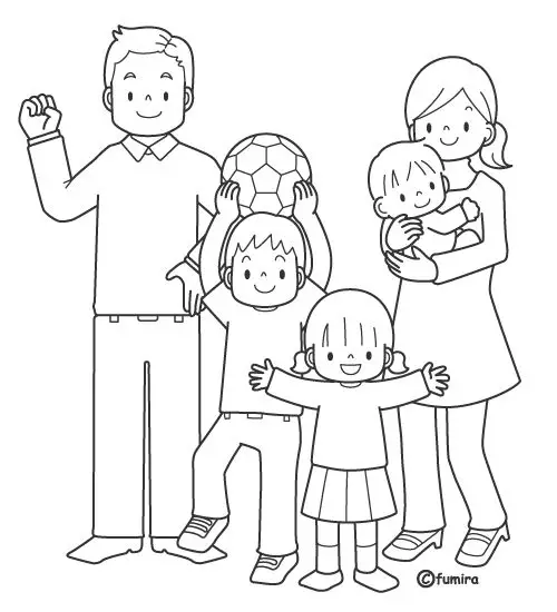 Tô Màu Tranh Vẽ Gia Đình 4 Người Ấm Áp 4