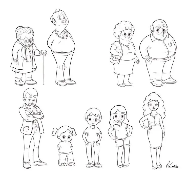 Tô Màu Tranh Vẽ Gia Đình 4 Người Ấm Áp 30