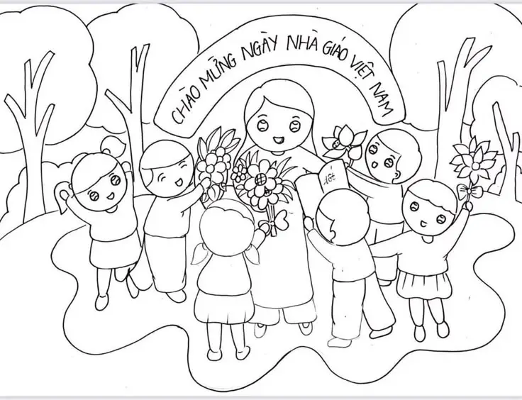 Tô Màu Tranh Vẽ Gia Đình 4 Người Ấm Áp 51