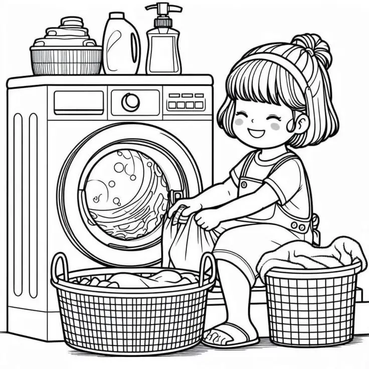 Tô Màu Tranh Vẽ Gia Đình 4 Người Ấm Áp 58