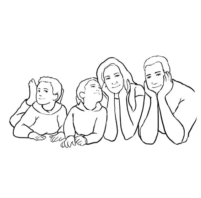 Tô Màu Tranh Vẽ Gia Đình 4 Người Ấm Áp 61