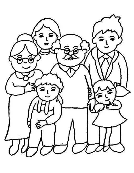 Tô Màu Tranh Vẽ Gia Đình 4 Người Ấm Áp 68