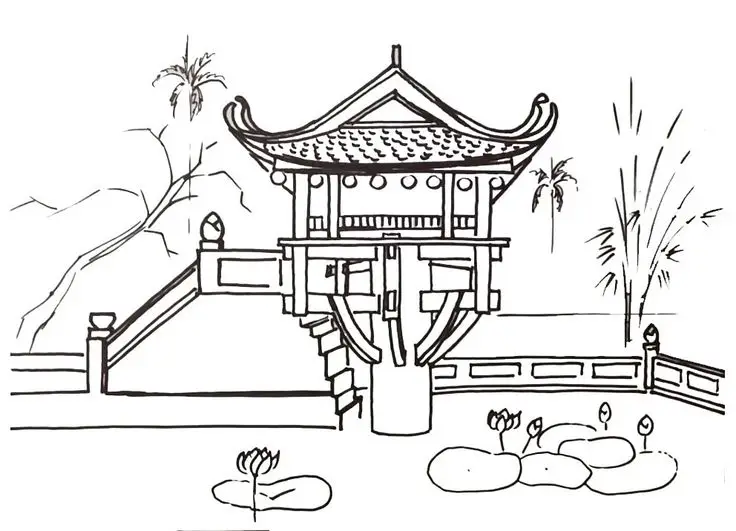 Tô Màu Vẽ Chùa Một Cột - Đặc Sắc Văn Hóa Việt 12