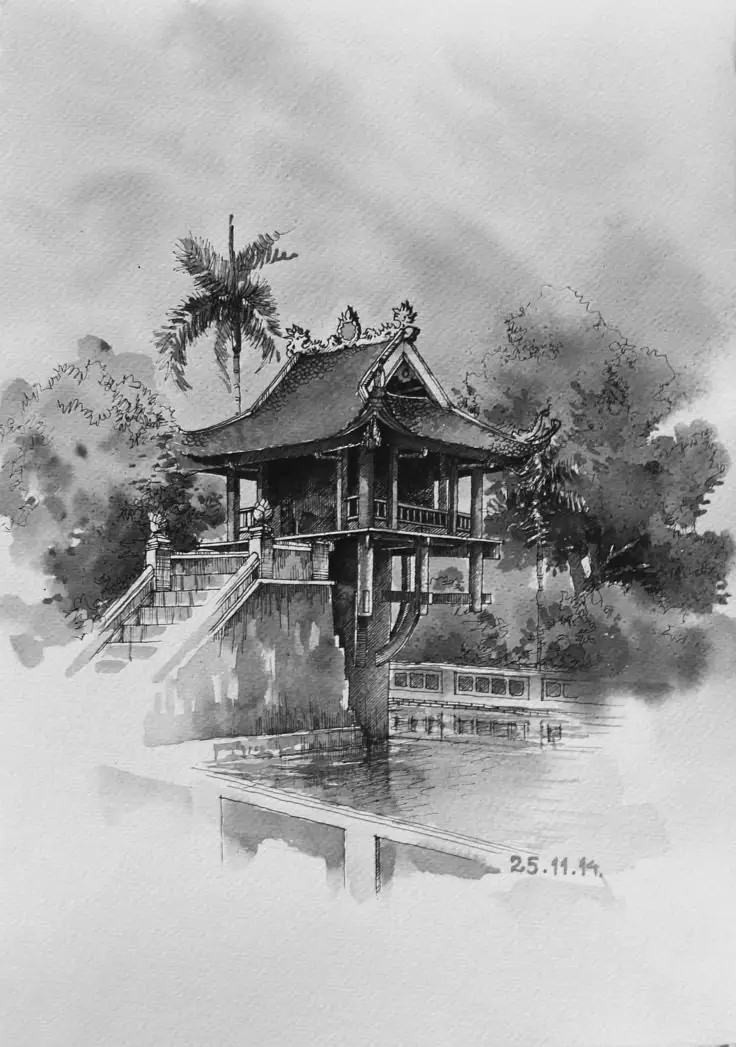 Tô Màu Vẽ Chùa Một Cột - Đặc Sắc Văn Hóa Việt 34