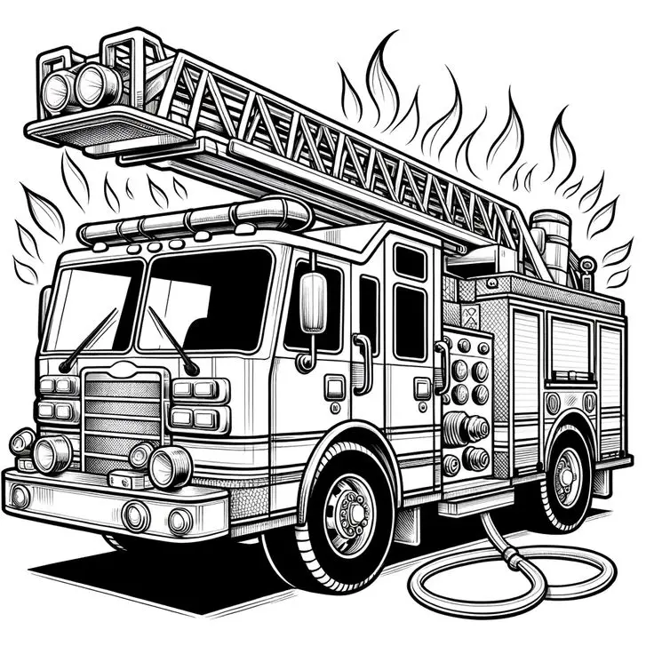 Tô Màu Xe Cứu Hỏa Kích Thích Sáng Tạo 56