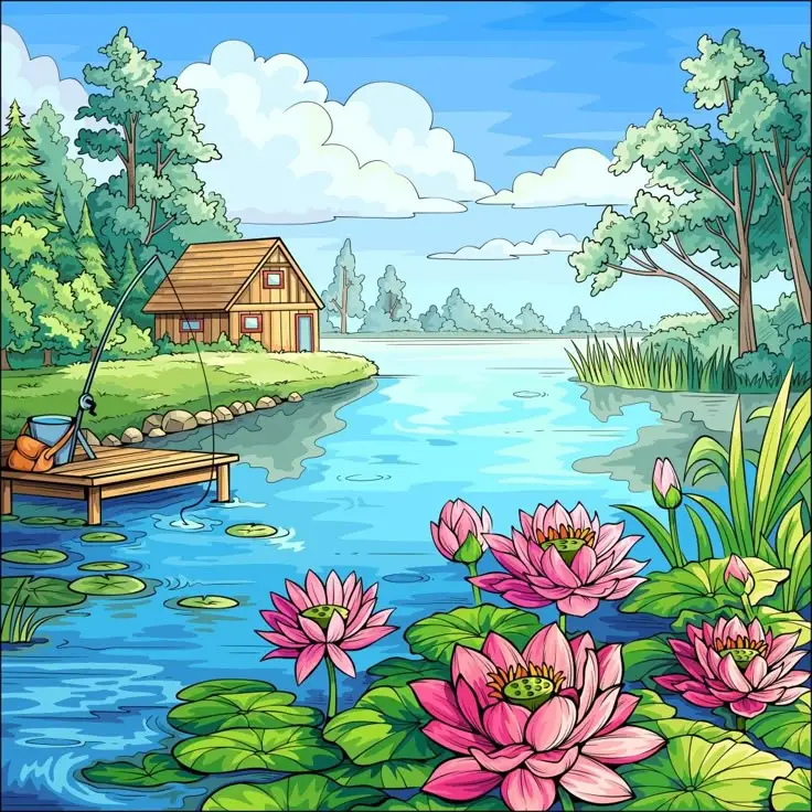 Tranh Phong Cảnh Tô Màu - Khám Phá Thiên Nhiên Qua Nghệ Thuật Tô Màu 70
