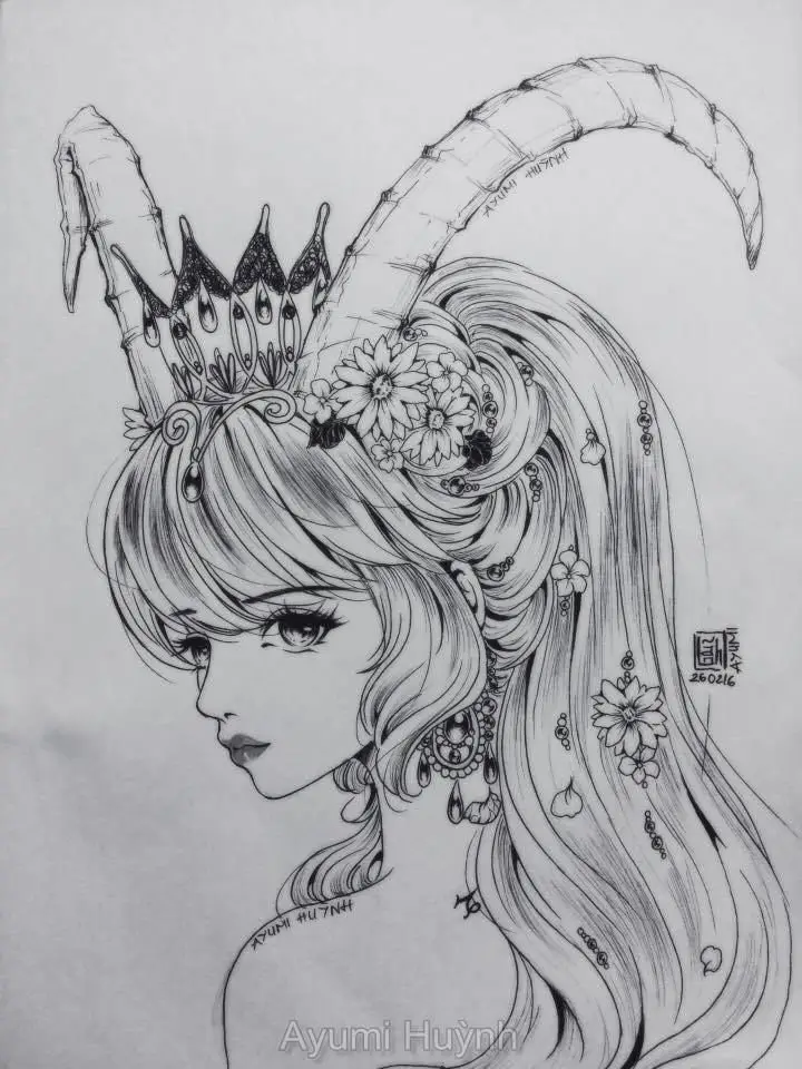 Tranh tô màu 12 cung hoàng đạo sắc màu 46