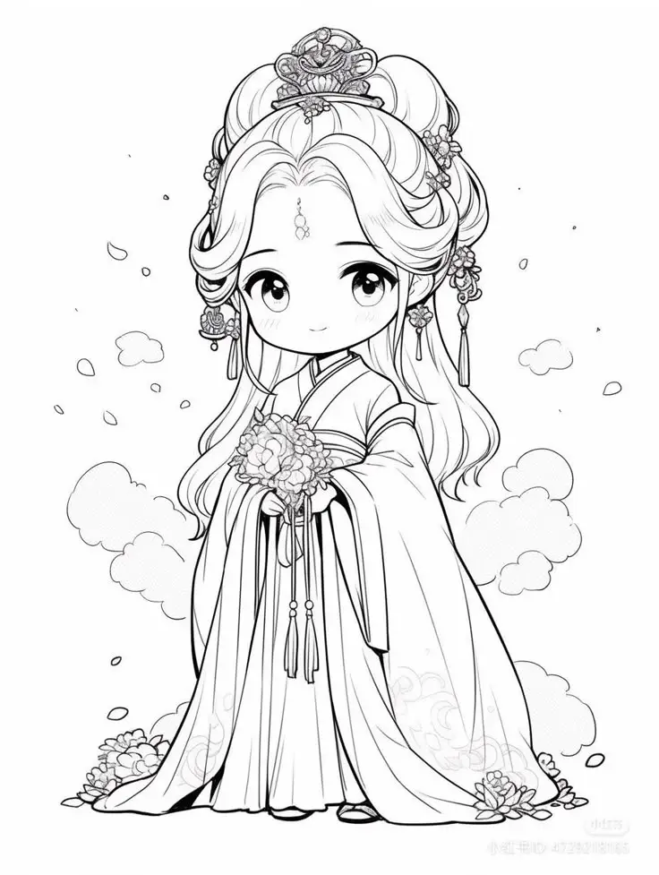 Tranh Tô Màu 12 Cung Hoàng Đạo Nữ Chibi Dễ Thương 18