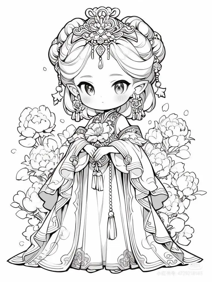 Tranh Tô Màu 12 Cung Hoàng Đạo Nữ Chibi Dễ Thương 26