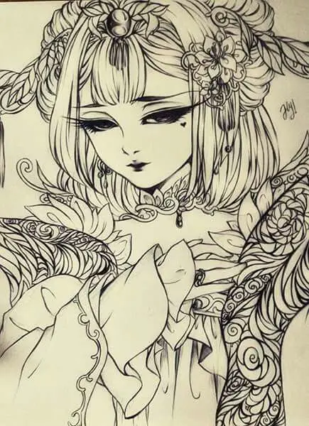 Tranh Tô Màu 12 Cung Hoàng Đạo Nữ Chibi Dễ Thương 33