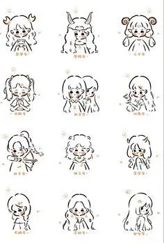 Tranh Tô Màu 12 Cung Hoàng Đạo Nữ Chibi Dễ Thương 36