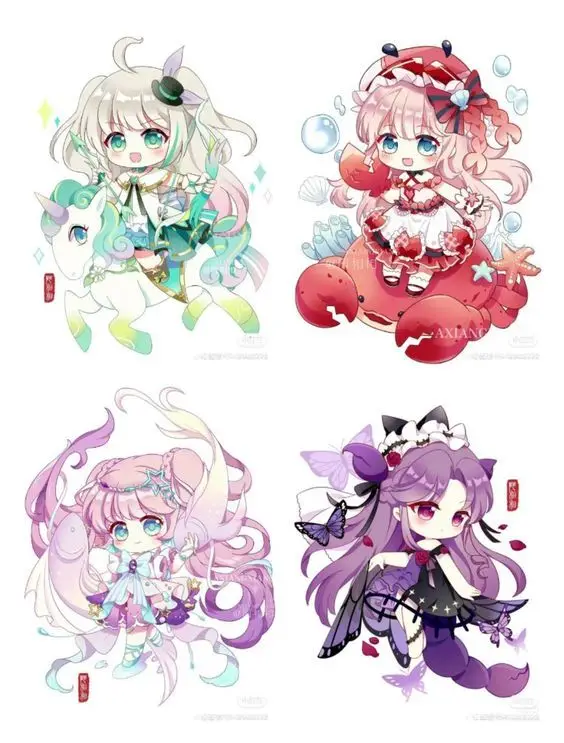 Tranh Tô Màu 12 Cung Hoàng Đạo Nữ Chibi Dễ Thương 48