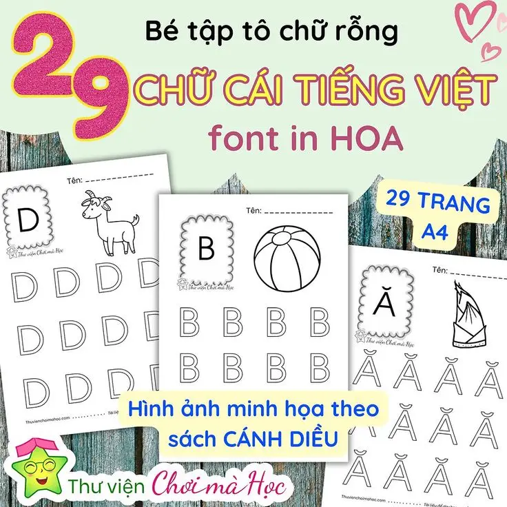 Tranh tô màu 29 chữ cái tiếng Việt giúp bé học tập 37