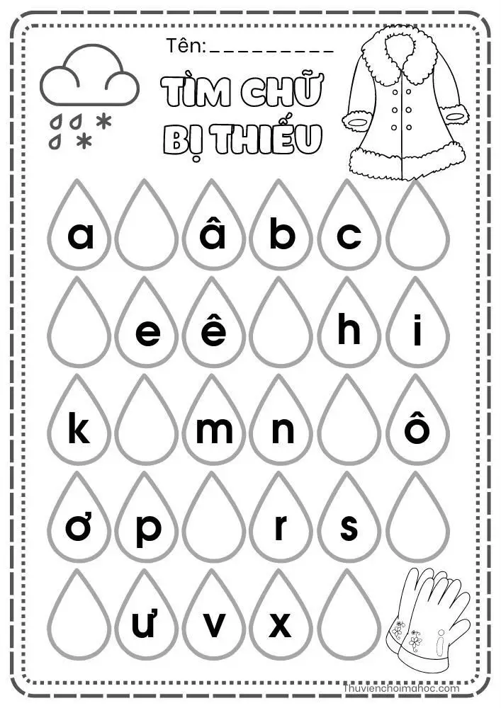 Tranh tô màu 29 chữ cái tiếng Việt giúp bé học tập 43