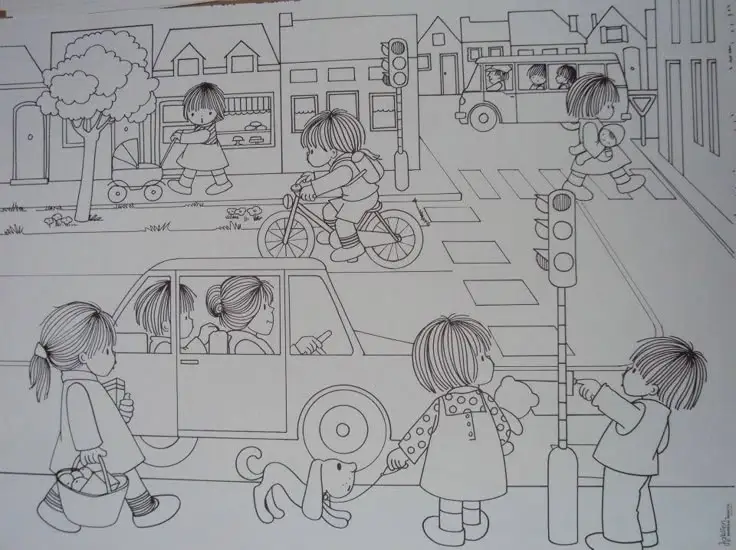 Tranh Tô Màu An Toàn Giao Thông Giúp Trẻ Nhận Thức 3