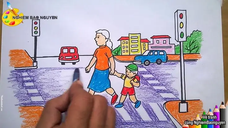 Tranh Tô Màu An Toàn Giao Thông Giúp Trẻ Nhận Thức 9