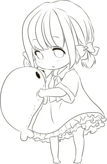 Tranh tô màu anime chibi cute dành cho trẻ em 2