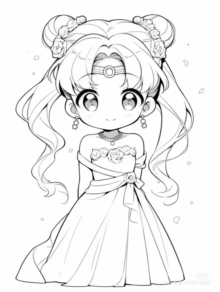Tranh tô màu anime chibi cute dành cho trẻ em 5