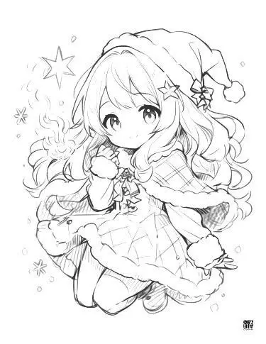 Tranh tô màu anime chibi cute dành cho trẻ em 8