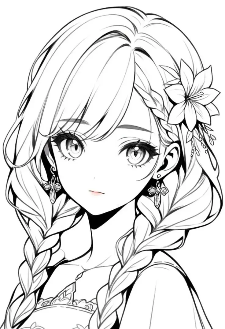 Tranh tô màu anime chibi cute dành cho trẻ em 13