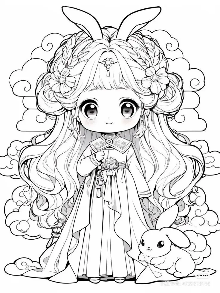 Tranh tô màu anime chibi cute dành cho trẻ em 25