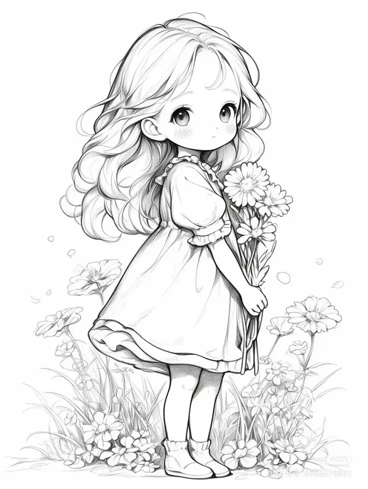 Tranh tô màu anime chibi cute dành cho trẻ em 29