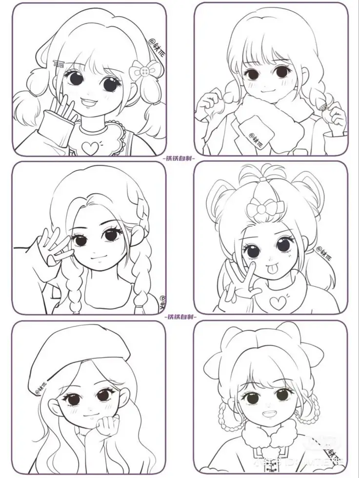 Tranh tô màu anime chibi cute dành cho trẻ em 36