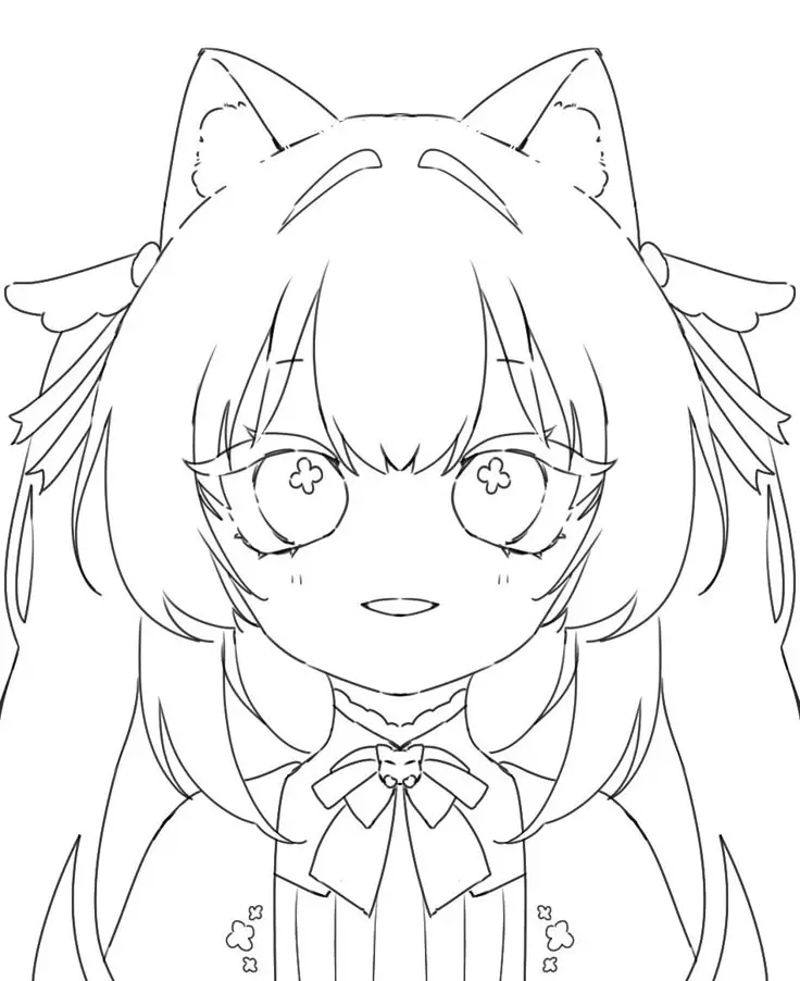 Tranh tô màu anime chibi cute dành cho trẻ em 42